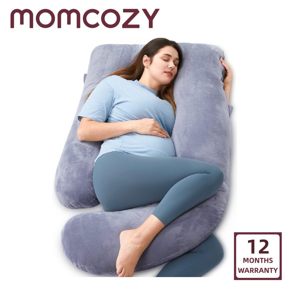 Momcozy Pregnancy Pillows for Sleeping U Shaped Full Body Maternity Pillow with Removable Cover - Support for Back Legs Belly HIPS for Pregnant Women 57 Inch Pregnancy Pillow for Women Grey