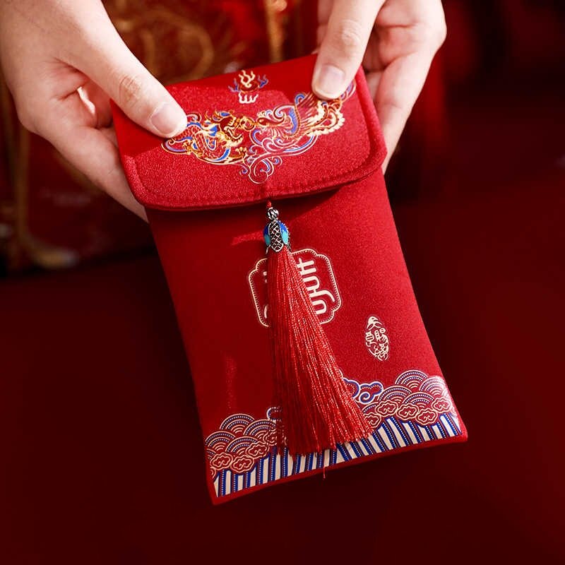 Creative Personalized Wedding Red Envelope Bags High End Wedding Ceremony Chinese Traditional Red Packets Fabric Money Bags