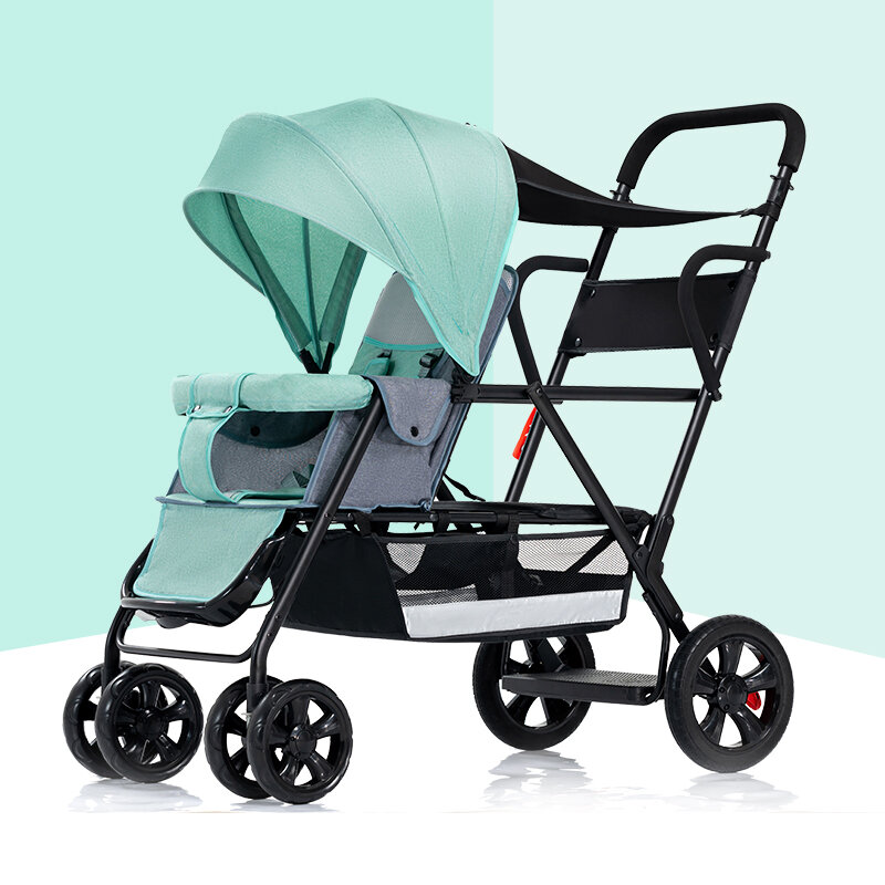 HUABEIDEER | Twin Front-Back Stroller Double Seat Foldable Lightweight Stroller