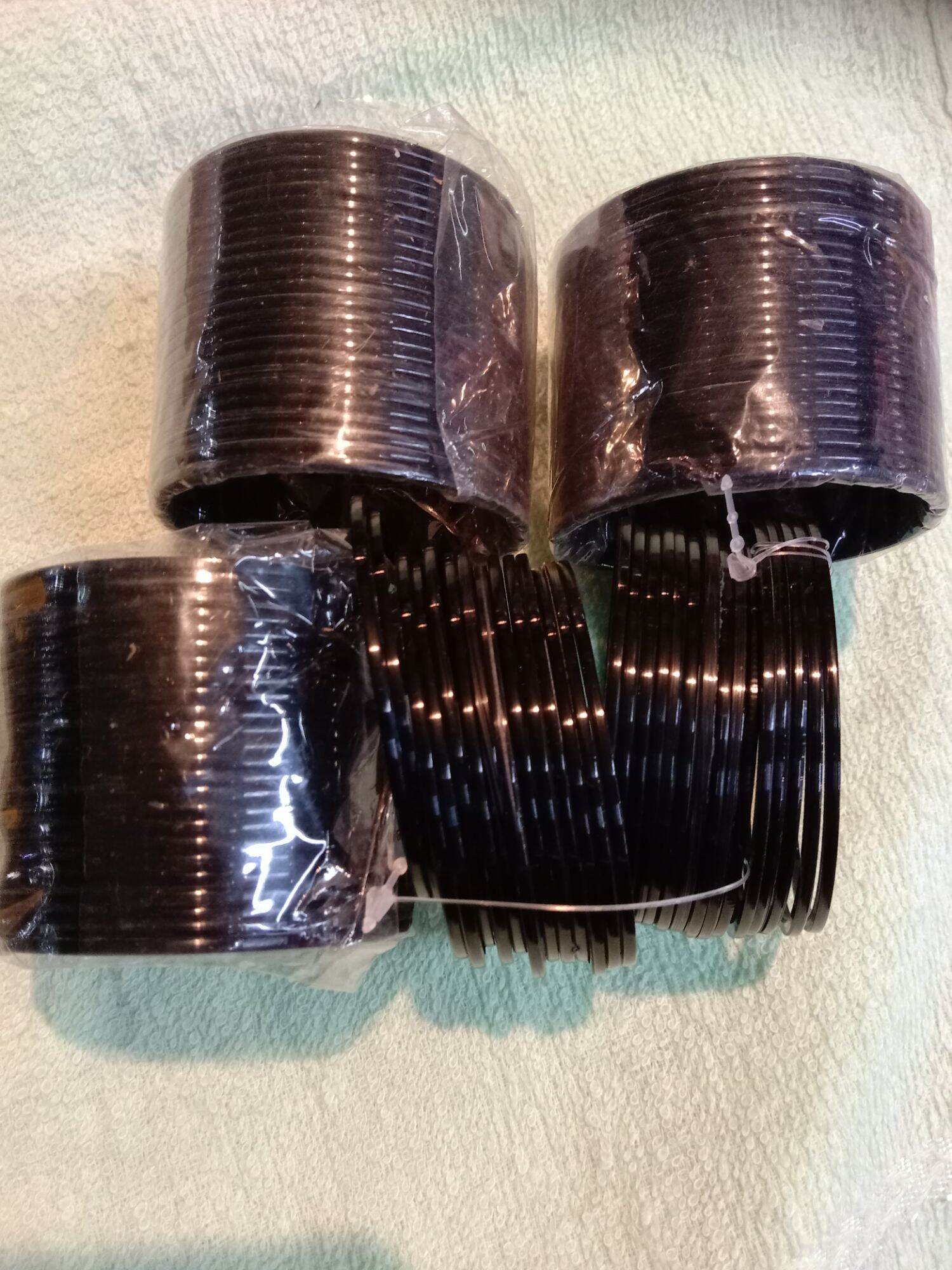 black plastic bangles