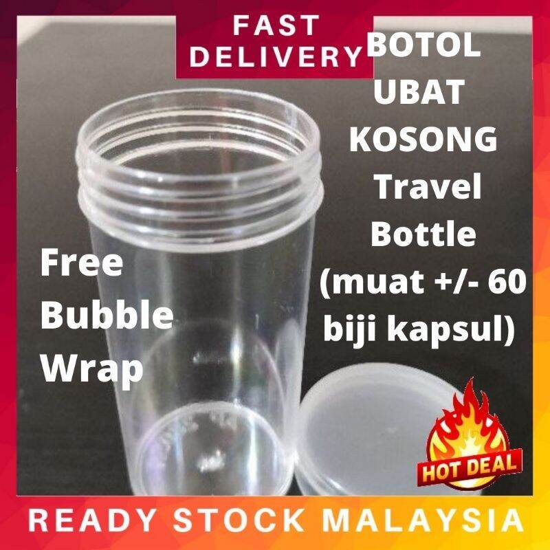 5pcs Botol Kapsul Kosong Botol Ubat Kosong Botol Kapsul Kecil Travel Mini Bottle Kosong Botol Sample Empty Bottle 2.5oz. 