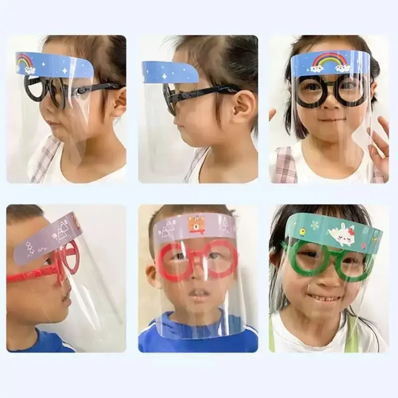 1Pc Kid face shield/children protective full face shield/ glasses frame reusable Cartoon