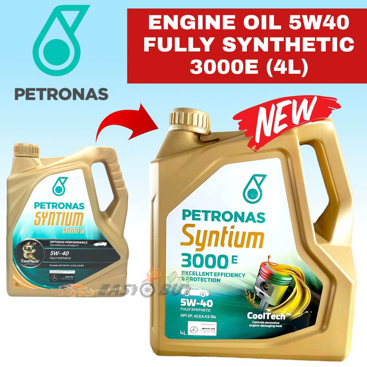 New Packaging !!! Petronas Syntium 3000 E 5W40 SN/CF Fully Synthetic ...