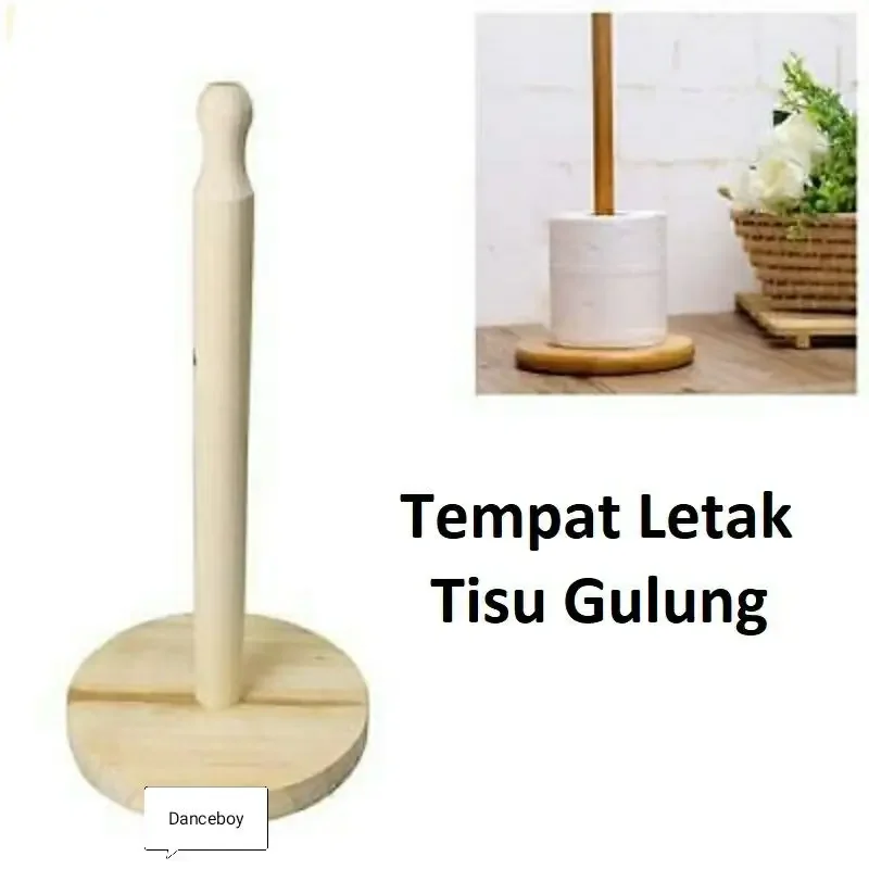 Wooden Vertical Roll Paper Tissue Stand Holder♥️Tempat Letak Tisu Gulung/Tisu Dapur♥️