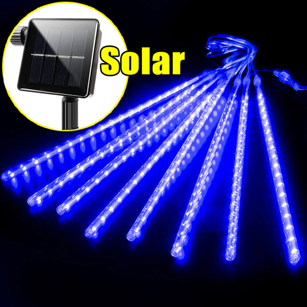 8 ống sao băng đèn vòi sen ngoài trời đèn giáng sinh năng lượng mặt trời đèn LED chiếu Rèm bóng đèn thần tiên không thấm nước đèn trang trí bên vườn đường phố Trung Quốc năm mới