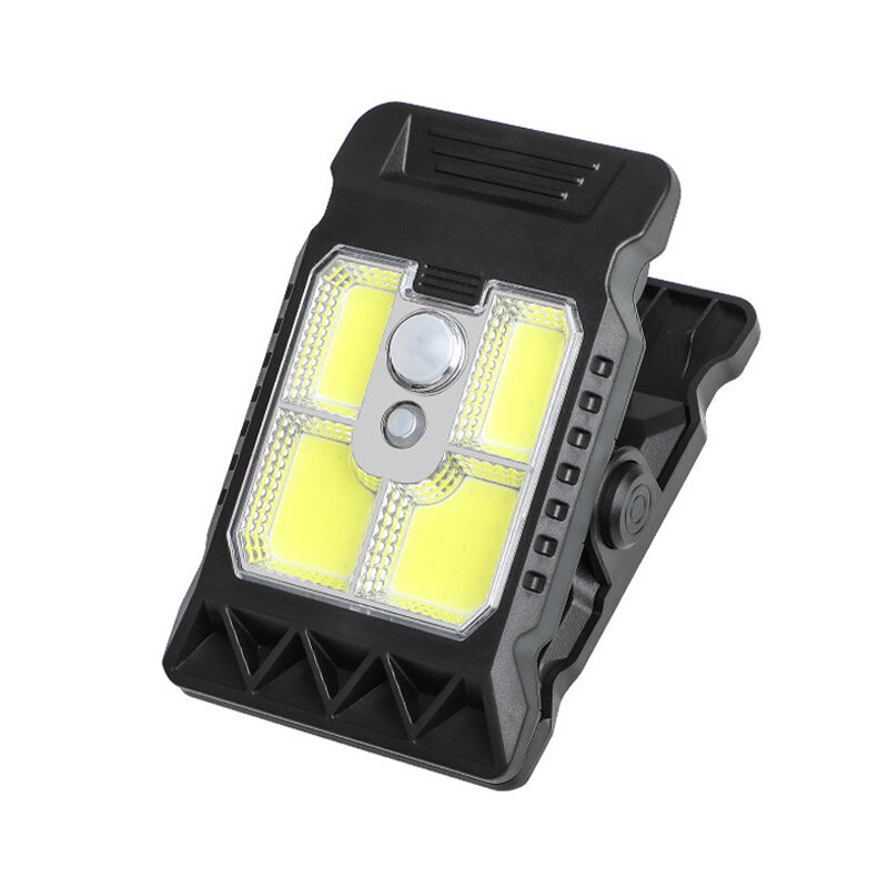 Outdoor solar clip on LED motion sensor light waterproof COB work light 3-speed lighting mode camping light fence garage LED light