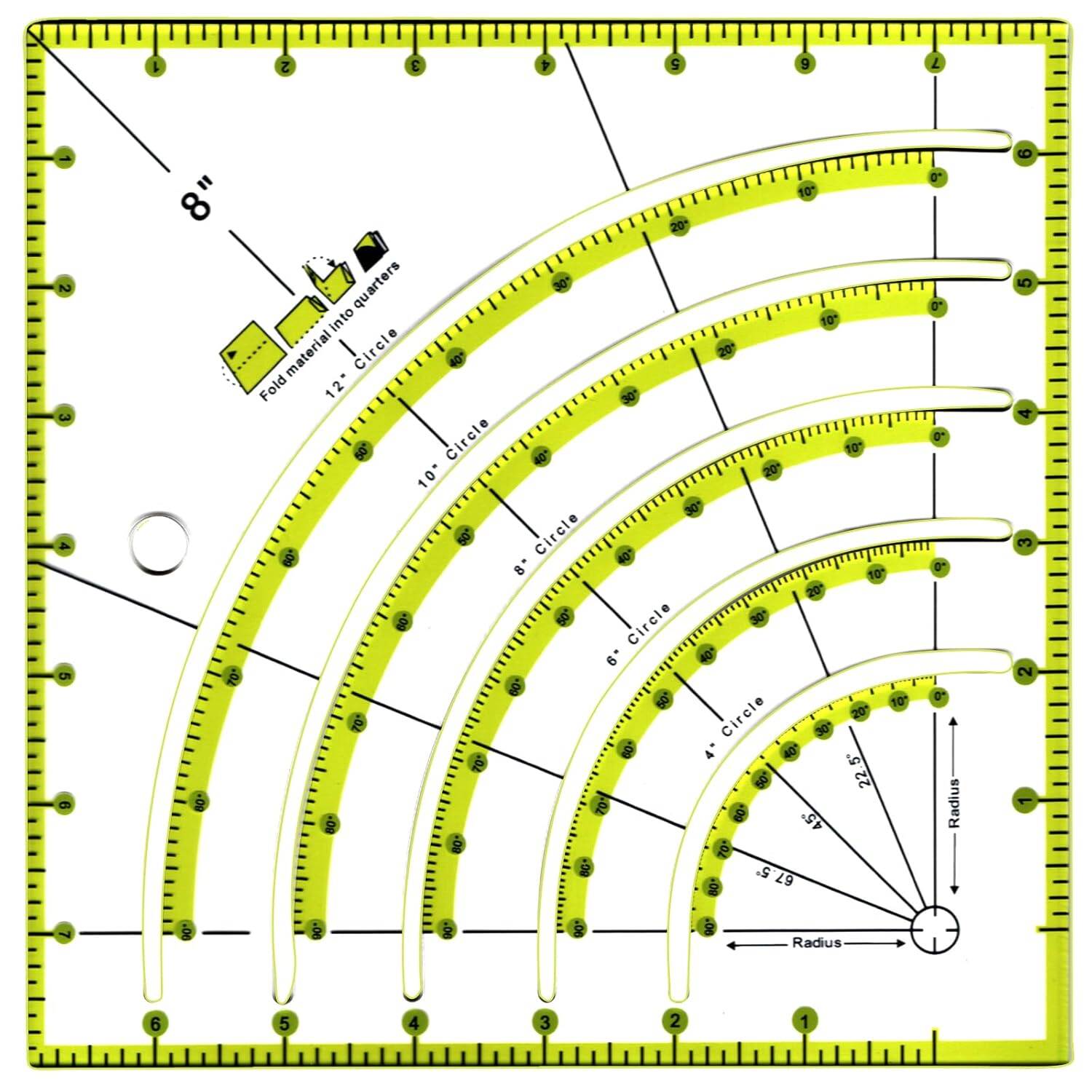 1Pcs 8 inch Acrylic Quilting Ruler Craft Multifunctional Multi-angle Cutting Ruler Quilting Ruler Sewing Tool DIY Sewing Supplie