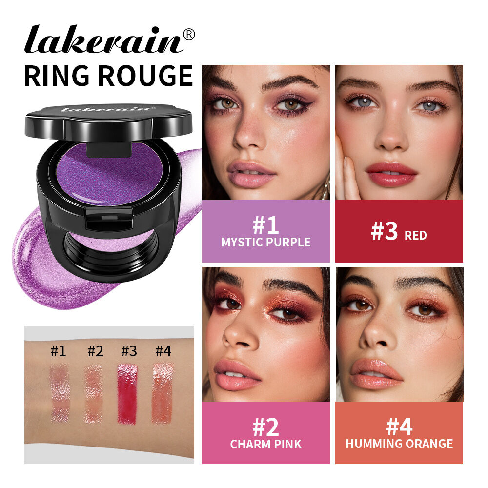 Ring Rouge-Son dưỡng môi & má 2 trong 1 trong trường hợp nhẫn hoa | dưỡng ẩm sáng | 4 sắc thái