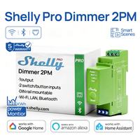 Shelly Pro Dimmer 2PM | Wi-Fi & LAN 2-Channel Smart Dimmer with Power Metering | Home Automation | Bluetooth Gateway | DIN Rail | Compatible with Alexa & Google Home | Dimmable Lights