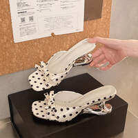 XUJIA | French Style Bow Polka Dot Sandals