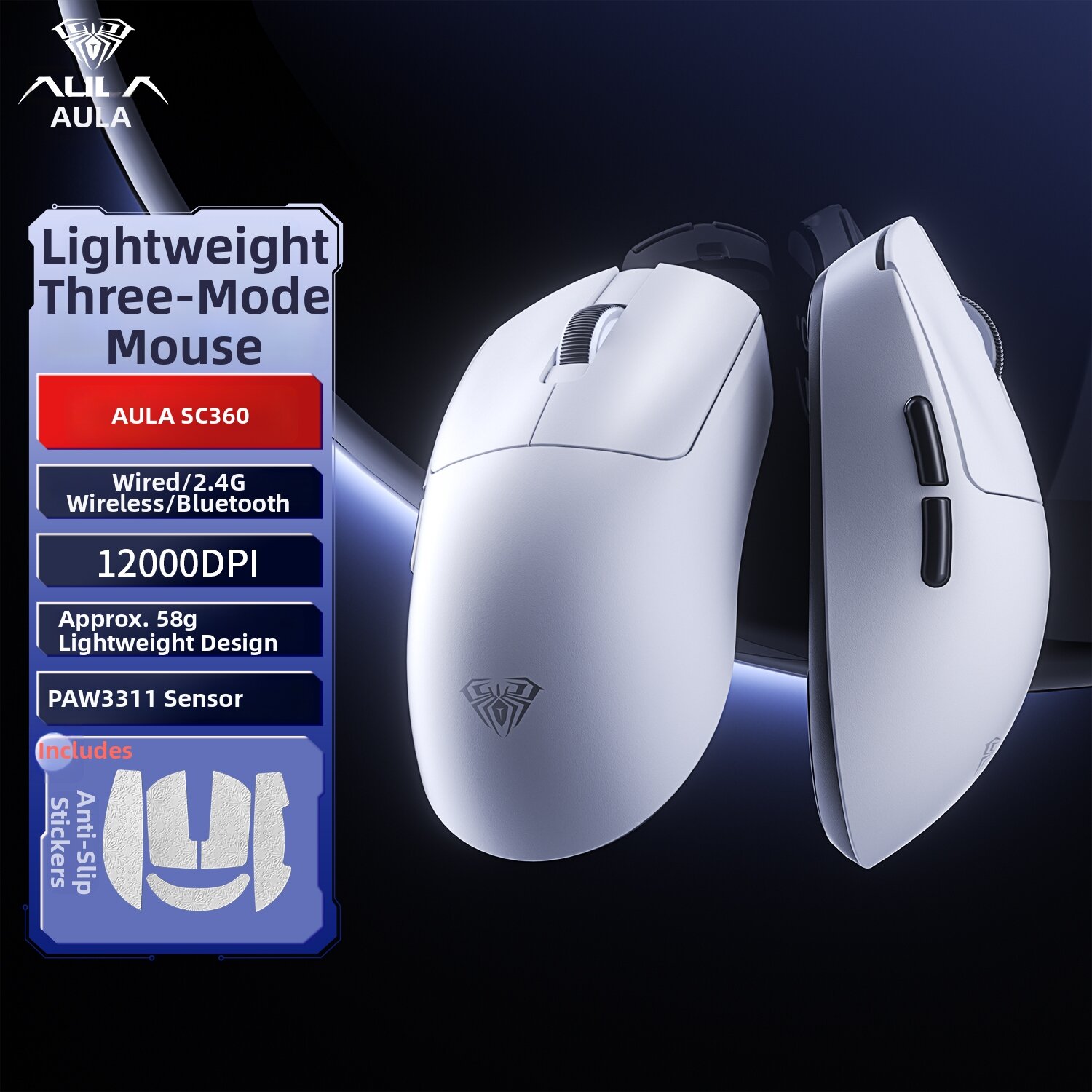 AULA | Lightweight Wireless Gaming Mouse for FPS 3 Modes 2.4G | Lazada