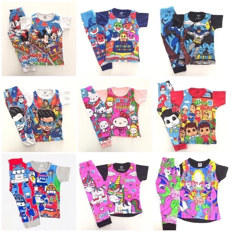 Baju Tidur Kids Pyjamas Cartoon Disney Comel Murah (Cotton/Jersy)
