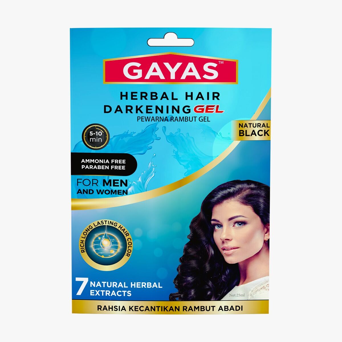GAYAS Herbal Hair Darkening 1 Box (10 Sachet)