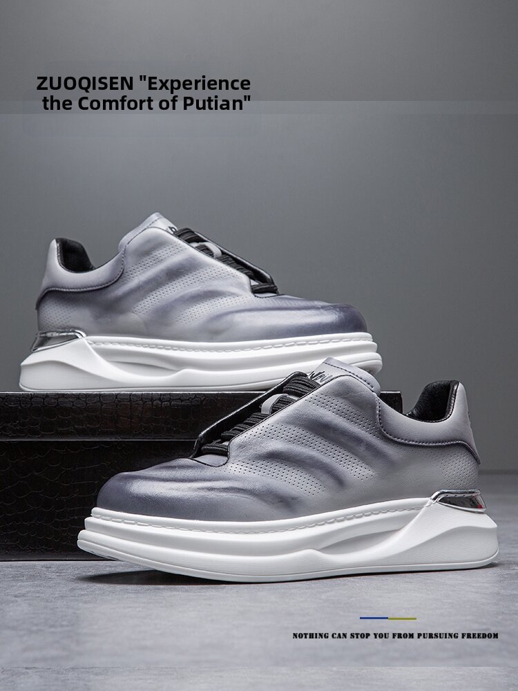 Summer New Men's Leather Thick Bottom Increased Height Shoes Harga  224 Ringgit*Penghantaran Percuma