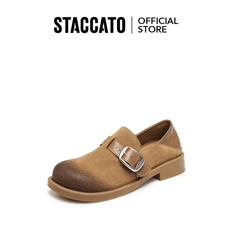 Staccato Women's Birkenstock Thick-soled Round-toed Slip-On Casual Shoes J5762 ราคา 4,500 บาท*ส่งฟรี