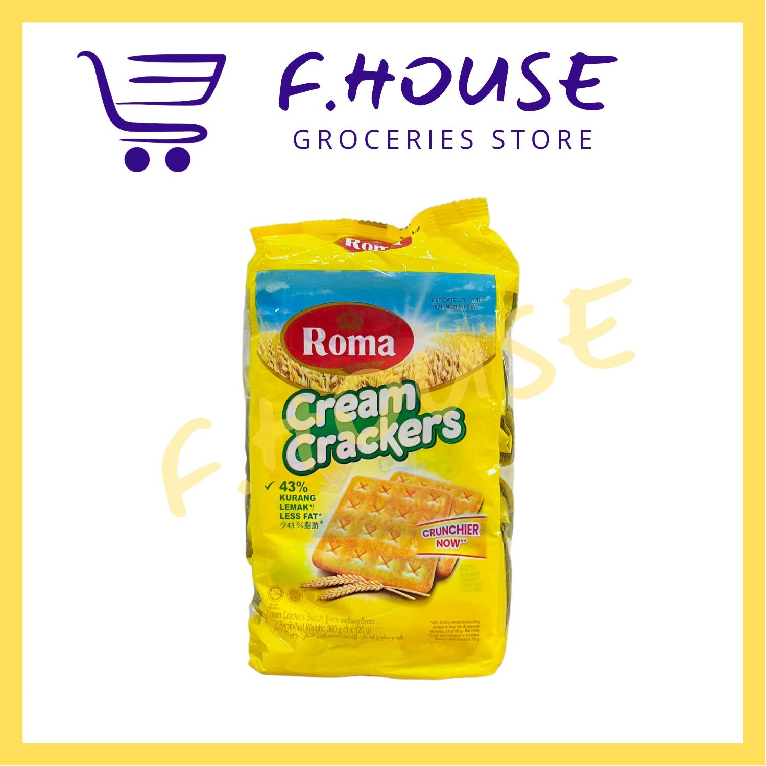 Roma Cream Crackers(120g x 3 convenient packs) Lazada