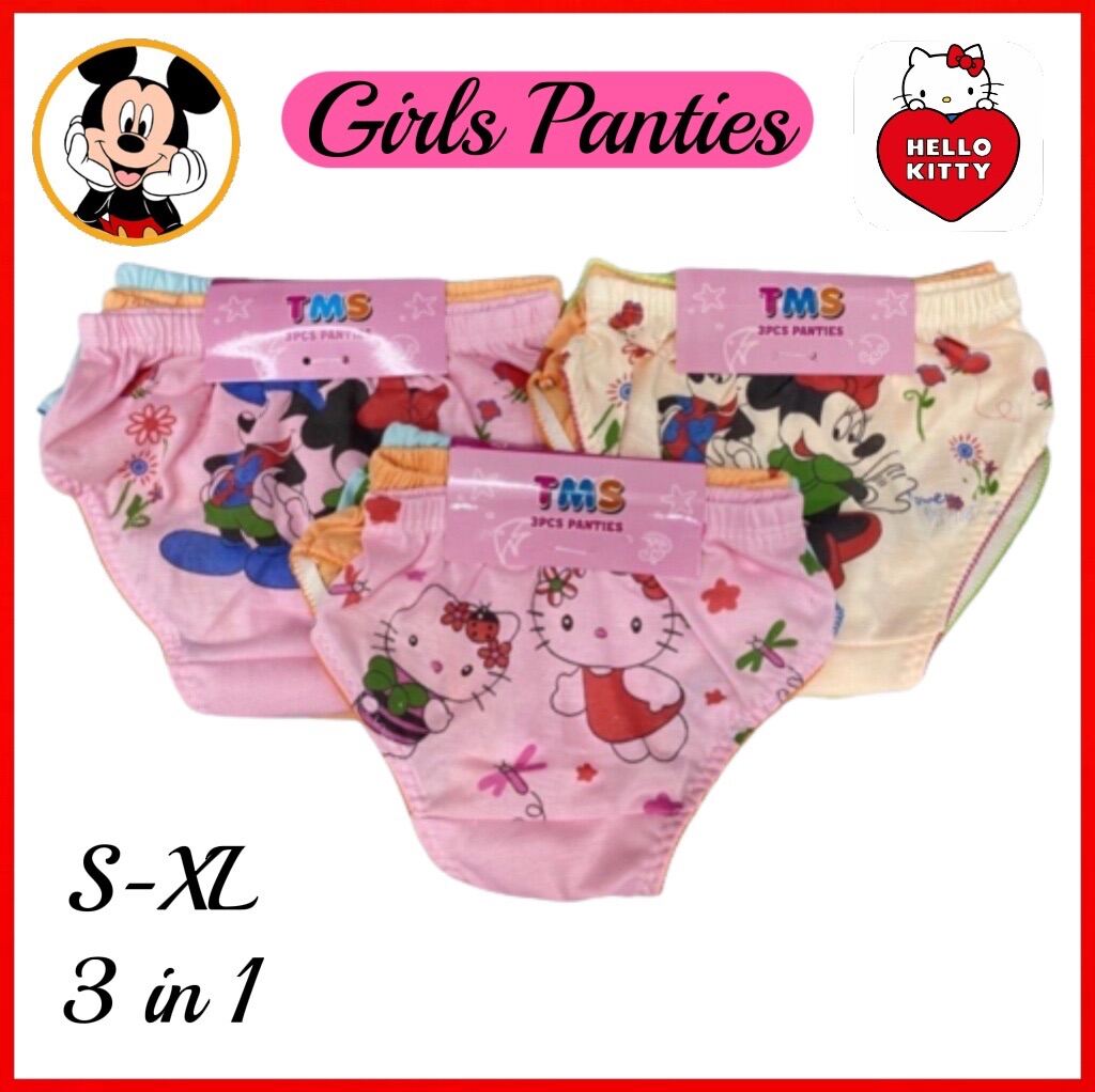 Girl Underwear 3in1 Brief Sepender Budak Perempuan 3 Helai Satu Harga Micky  Mouse Design