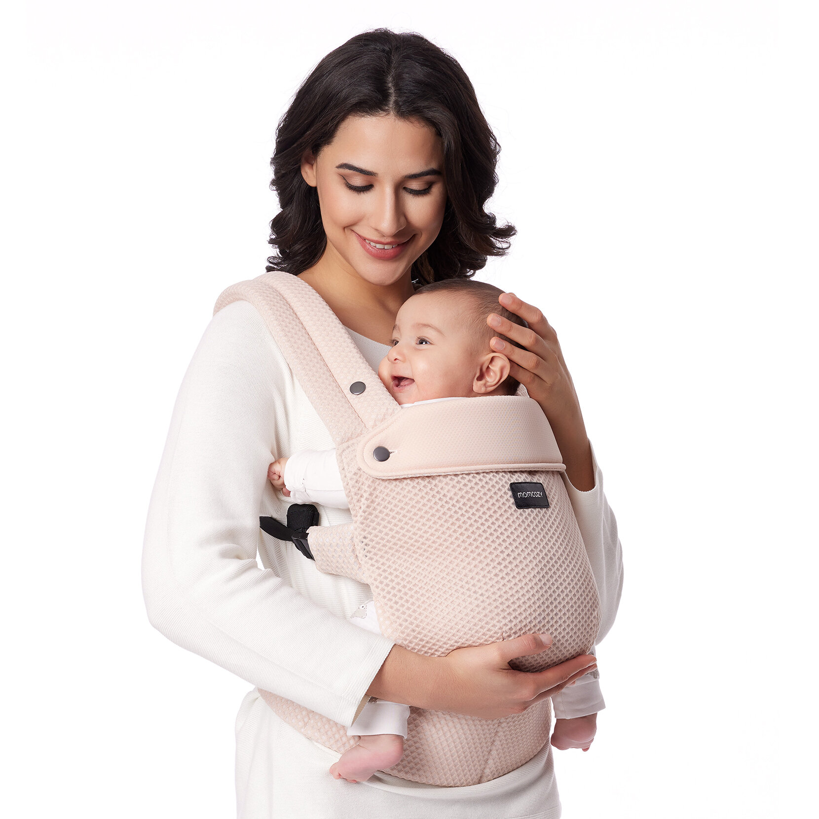 Momcozy lưới thoáng khí Địu em bé tiện dụng và nhẹ địu trẻ sơ sinh cho 7-44lbs với thắt lưng hỗ trợ nâng cao cả ngày Comfort cho cha mẹ rảnh tay Lưới không khí