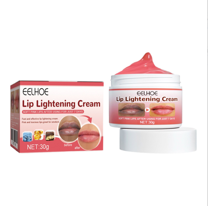 Eelhoe Lip Lightening Cream Moisturizing Brighten Remove Black Lips Reduce Pigmentation Lip Care Ointment Prevent Dryness Crack Peeling Fade Lip Lines Lip Balm Deep Nourishment Remove Dark Smoke Lip Care Cream（30g）
