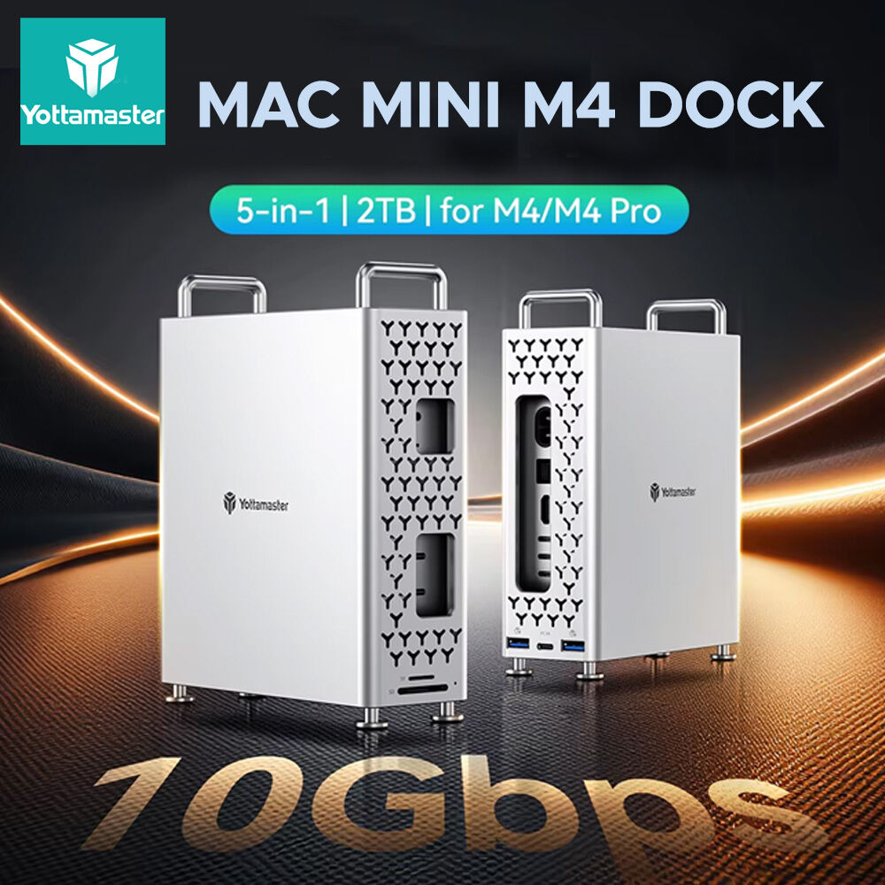Yottamaster Mac Mini M4 Dock Chassis Stand 10Gbps MiniPro with NVMe Enclosure M.2 SSD Expansion Internal Solid State Drive SD/TF ราคา 9,157 บาท*ส่งฟรี