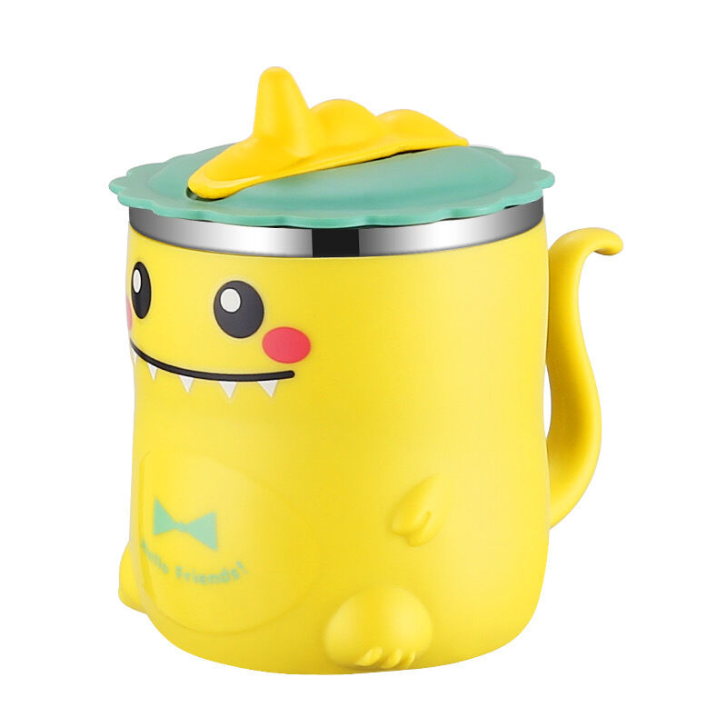 Bajalee | Cartoon Dinosaur Design Double Insulated Learning Straw Water Cup