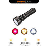 SOFIRN SD11 5000lm Scuba Diving Flashlight 224m Red LED Light 7500mah USB C Rechargeable Adjustment with Warm Torch