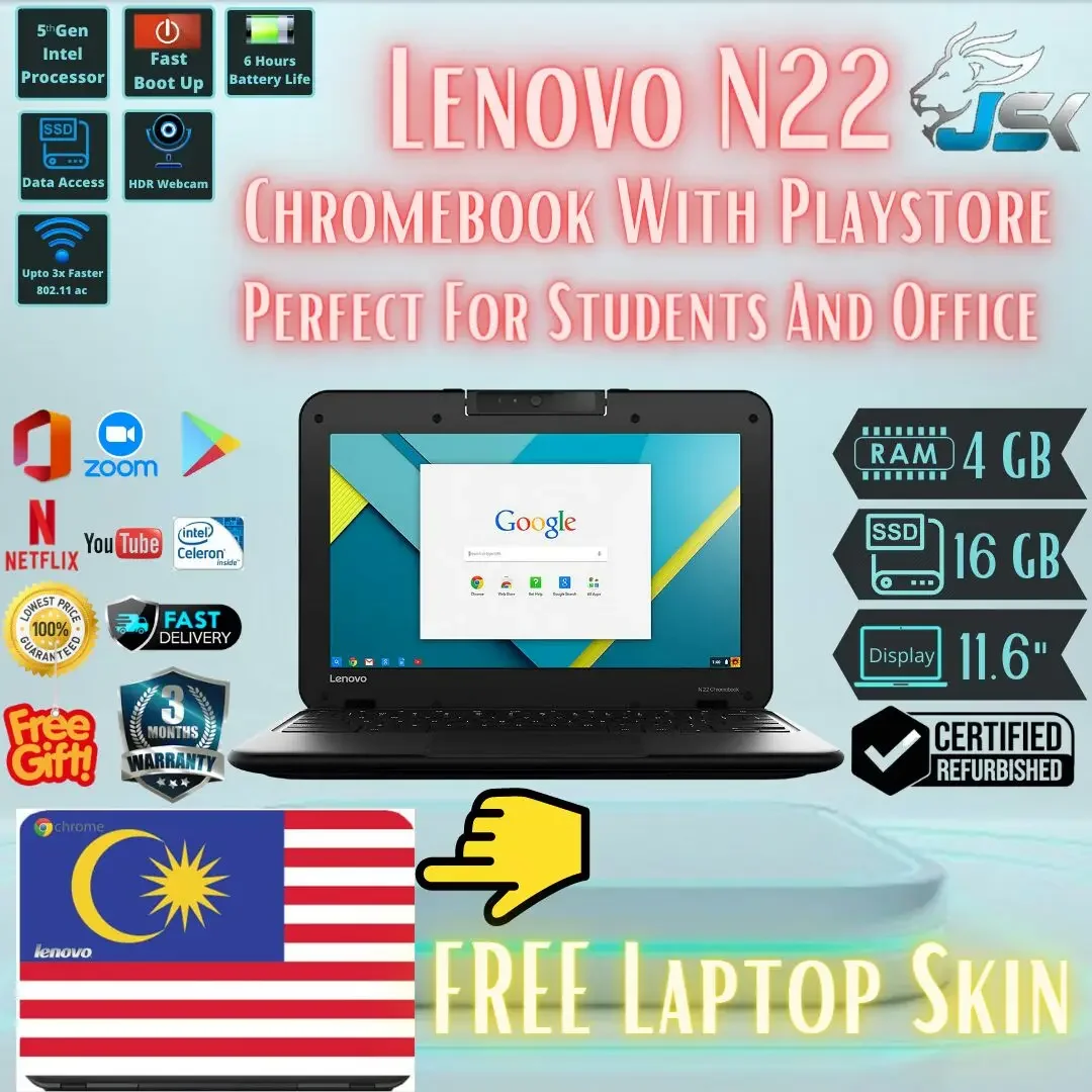 LENOVO N22 CHROMEBOOK LAPTOP WITH PLAY STORE IN BEST PRICE