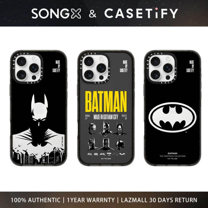 SONGX Casetify Acrylic Phone Case Co Branded Batman Pattern Case With Magsafe For iPhone 17 16 15 14 13 12 Pro Max/ iPhone 17 16 15 14 13 12 Pro/ iPhone 17 16 15 14 13 12/ iPhone 17Air