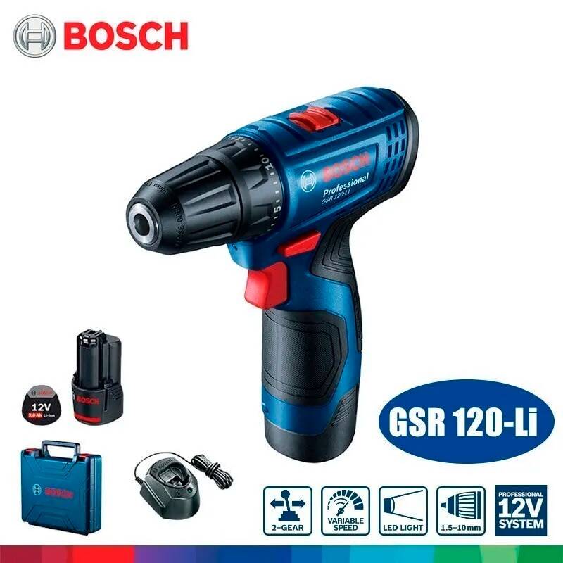 BOSCH Screwdriver Bosch GSR 120 Li Electric Drill Cordless Screw Driver With One Battery Hand