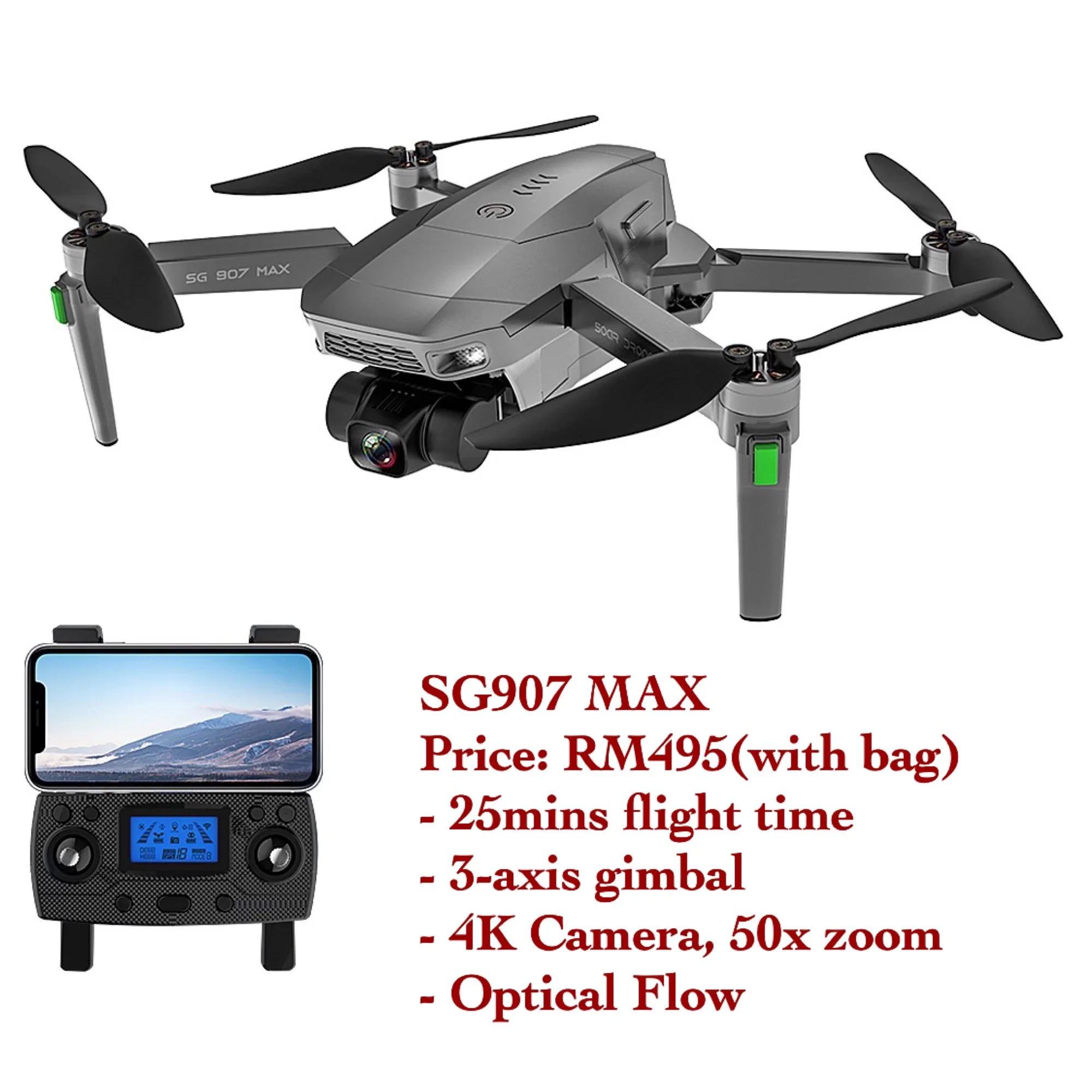 SG907 MAX GPS Brushless 3-axis Anti-shake Gimbal 4K HD Camera 5G Wifi FPV 25mins Quadcopter Drones