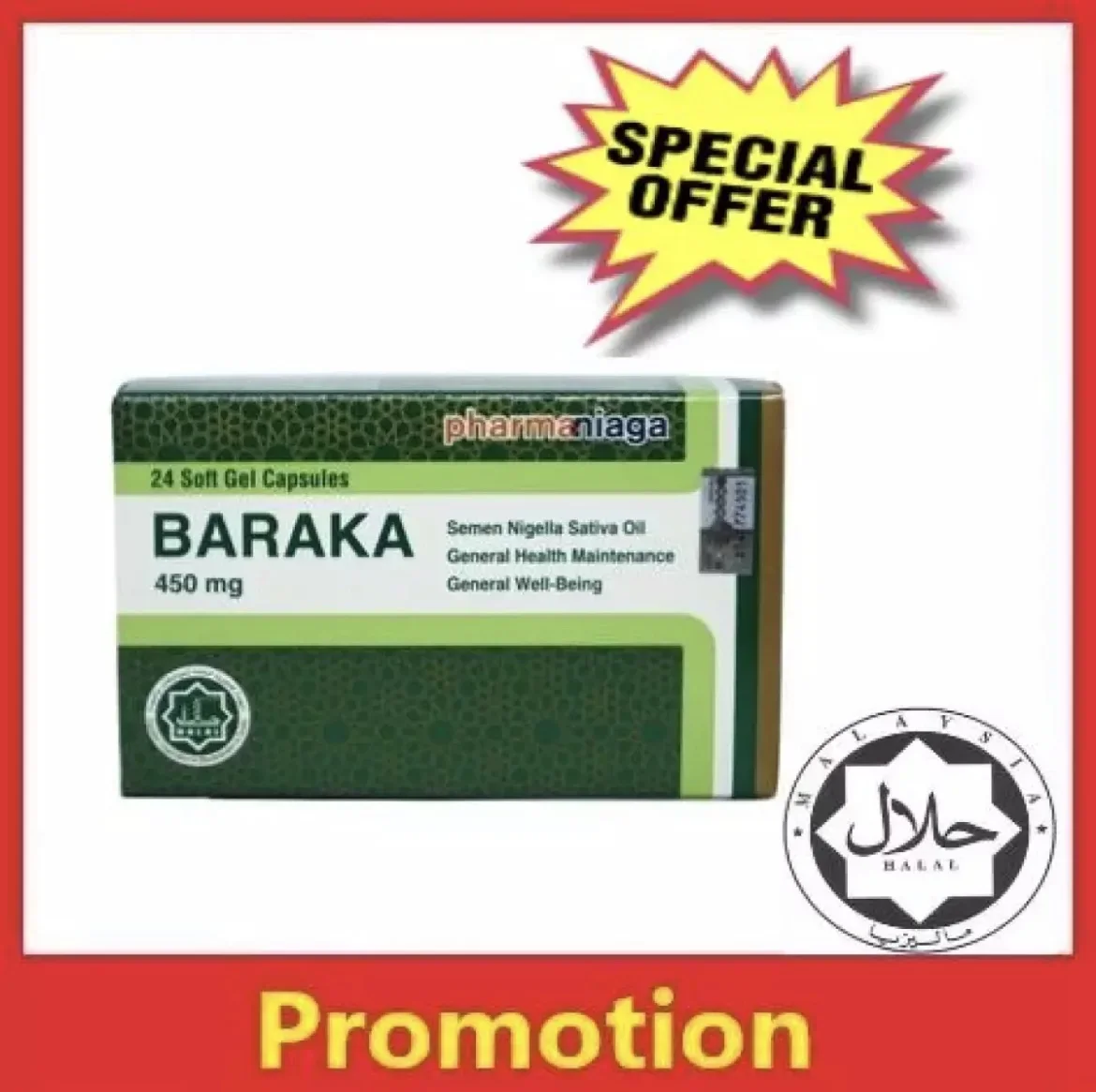 Baraka 450mg 24s (HABBATUS SAUDA) 100% Original