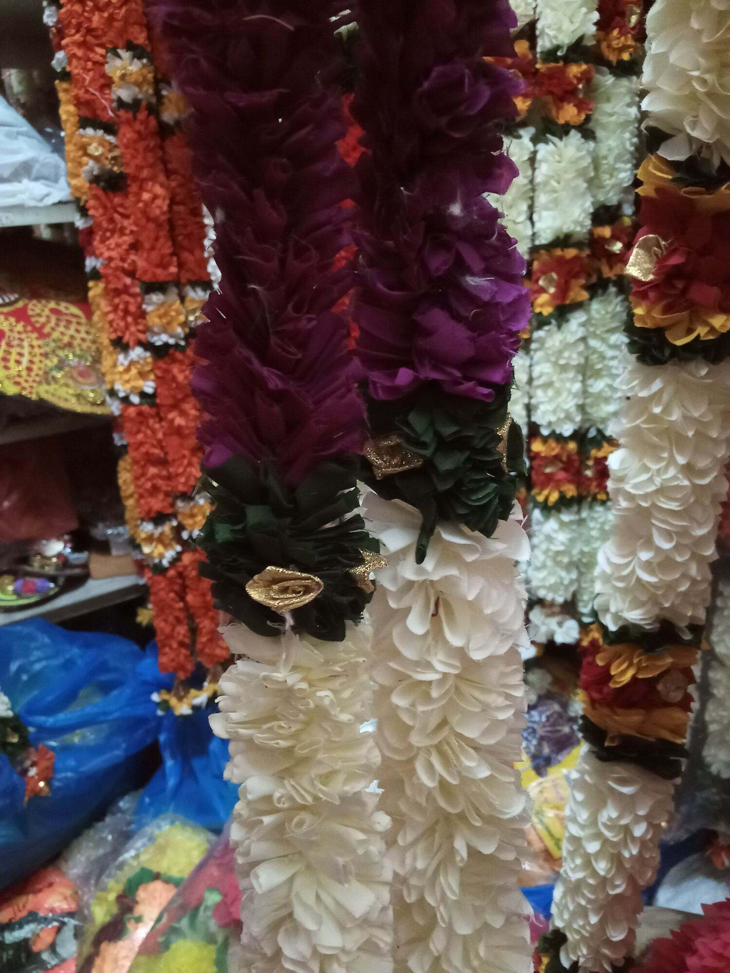 Artificial Mala Malai Garland Fabric Cloth Thoran Door Decoration