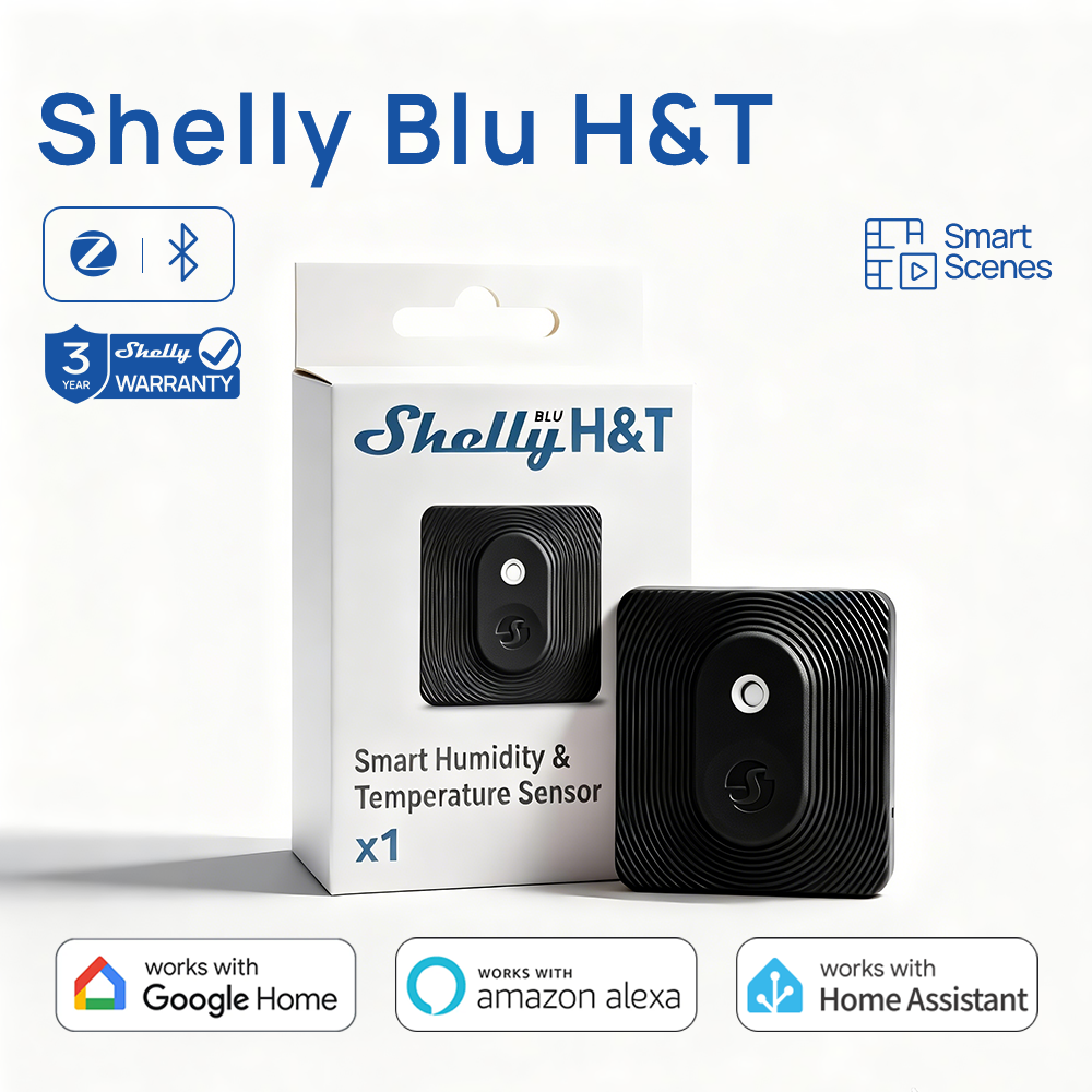 Shelly BLU H&T ZB Zigbee Temperature and Humidity Smart Home Sensor Proof Dustroof Protection Class IP54 Alexa Google Assistant ราคา 772 บาท*ส่งฟรี
