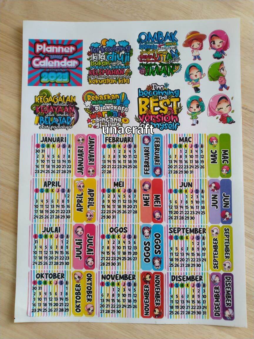 Mini Sticker Calendar 2023 planner diary DIY Lazada