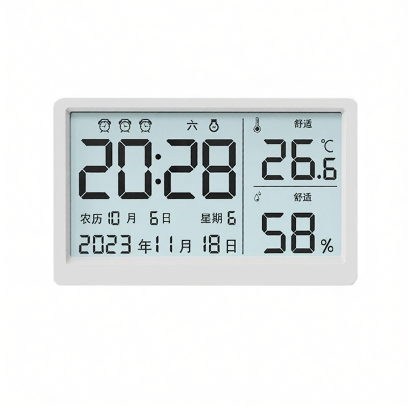 Modern Minimalist Wall Clock Temperature Humidity Display Magnetic Kitchen Refrigerator Hanging Digital Alarm Clock Home Decor