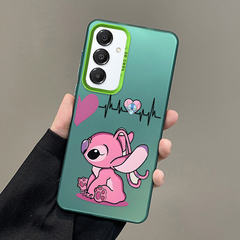 Samsung S25 FE Pink Stitch Disney Cartoon Cover Matte Colored Silver ...