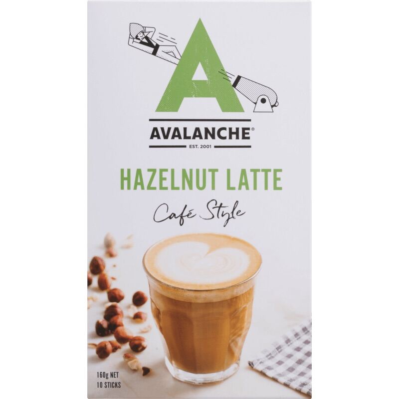 Avalanche Cafe Style Sweet Coffee Box, 10 Sticks (Hazelnut Latte/ Latte