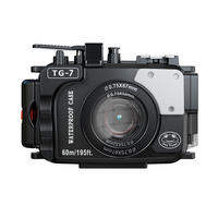 Seafrogs New Model 60M/195ft Black Waterproof Underwater Camera Case for Olympus TG7 Diving Housing(black)