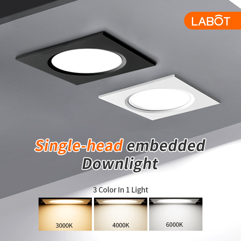 High Bright 12W Tricolor Downlight Recessed Anti-glare Ultra-thin Panel Light LED Ceiling Light ราคา 89 บาท*ส่งฟรี