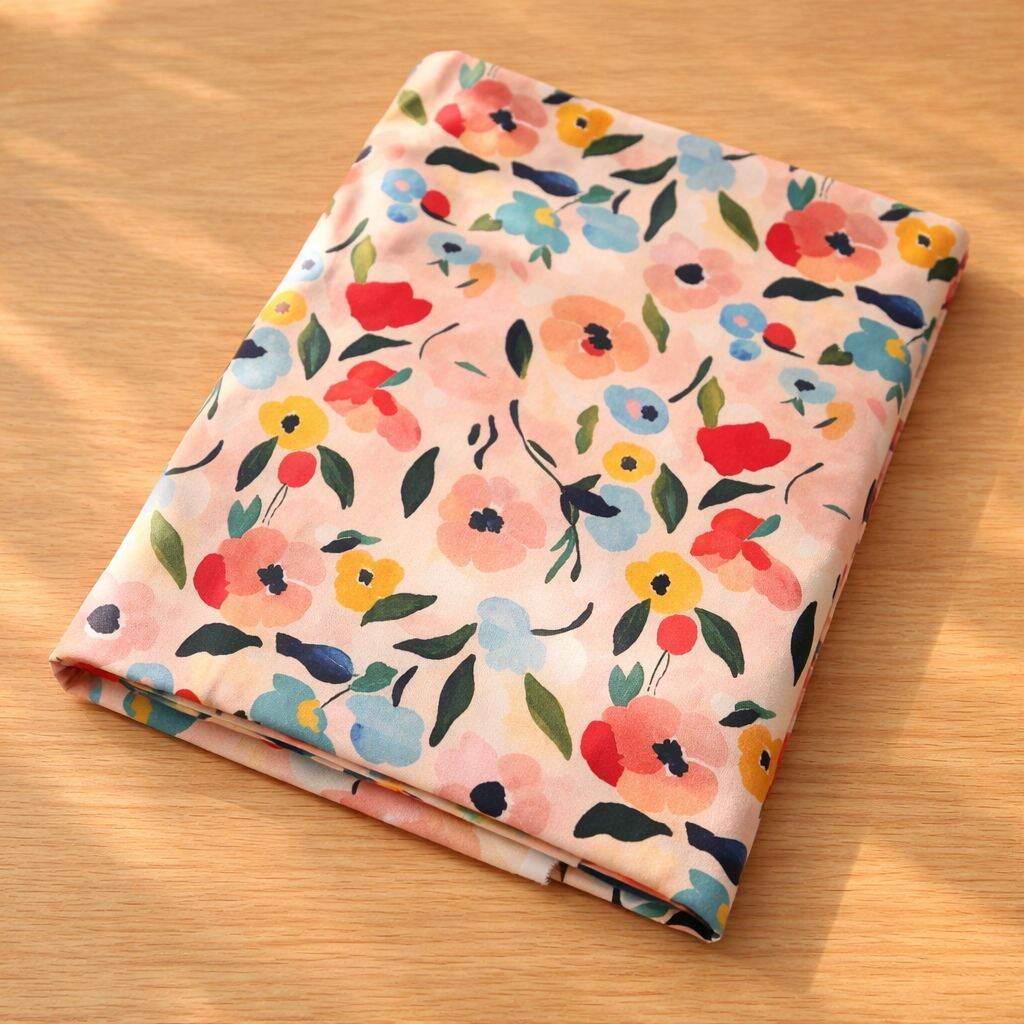 100% Pure Cotton Poplin Digital Printing Fabric Kain Floral Bidang 145cm