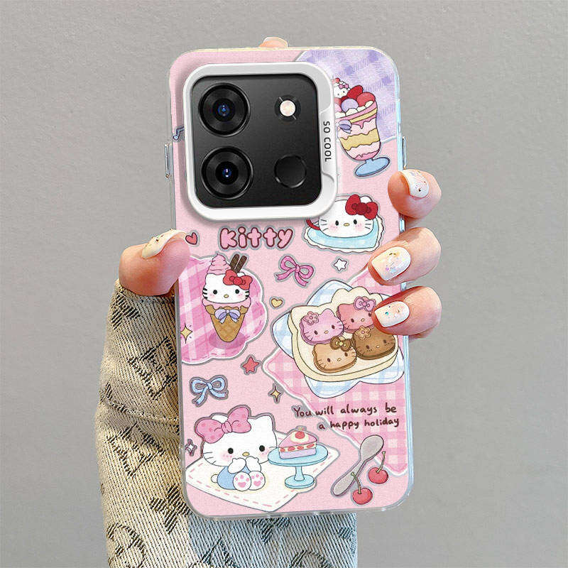 INFINIX Smart 7 (X6515) Case For infinix Smart 7 (X6515) /Tecno spark go 2023/POP 7/POP 7 Pro【The latest bezel soft case cartoon cute female boy camera protection phone case cover】