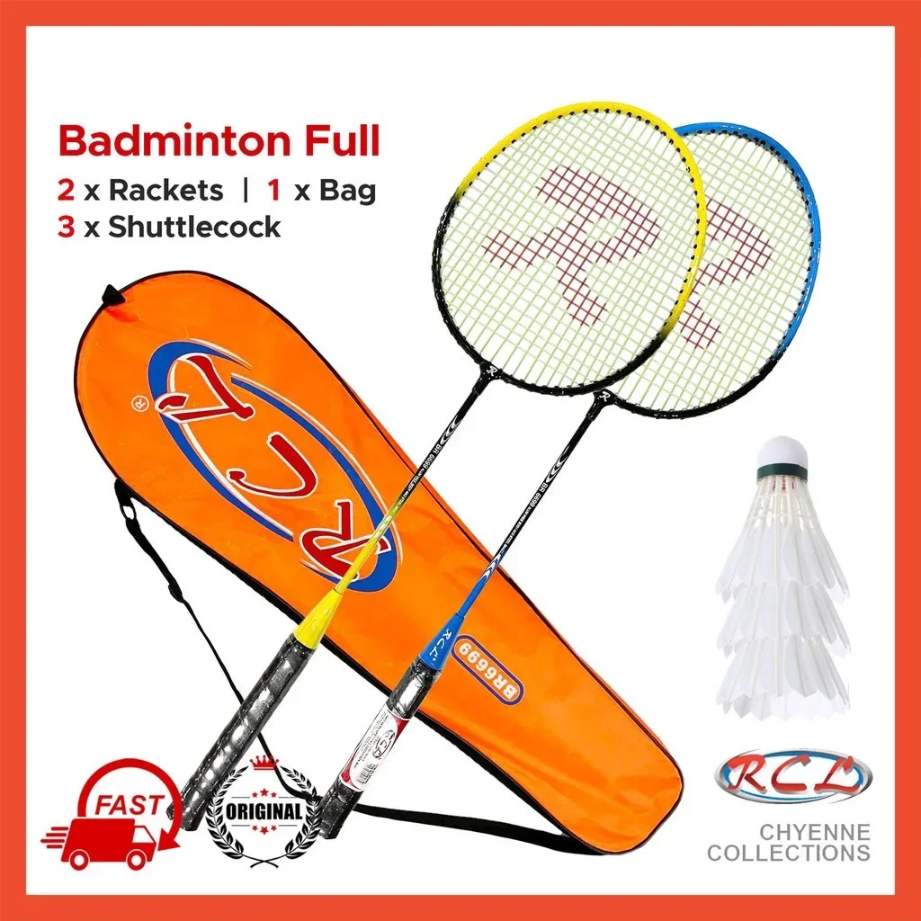 RCL 2 Person Badminton Rackets Full Set • Shuttlecock Racquet & Bag • Adult Children