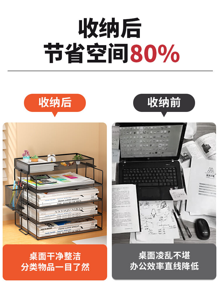 Metal Desktop File Organizer Storage Box Office Supplies Document Classification Rack Multi-layer File Folder Stand Harga  68 Ringgit*Penghantaran Percuma