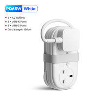 ORICO 65W Travel Power Strip Gallium Nitride Technology Fast Charging with 1.6m Extension Cord Power Socket（AP3-UK-65W）