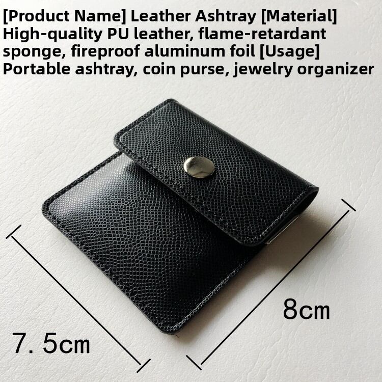Modern Leather Pocket Ashtray Portable Sealed Smoking Accessory_voghion.com