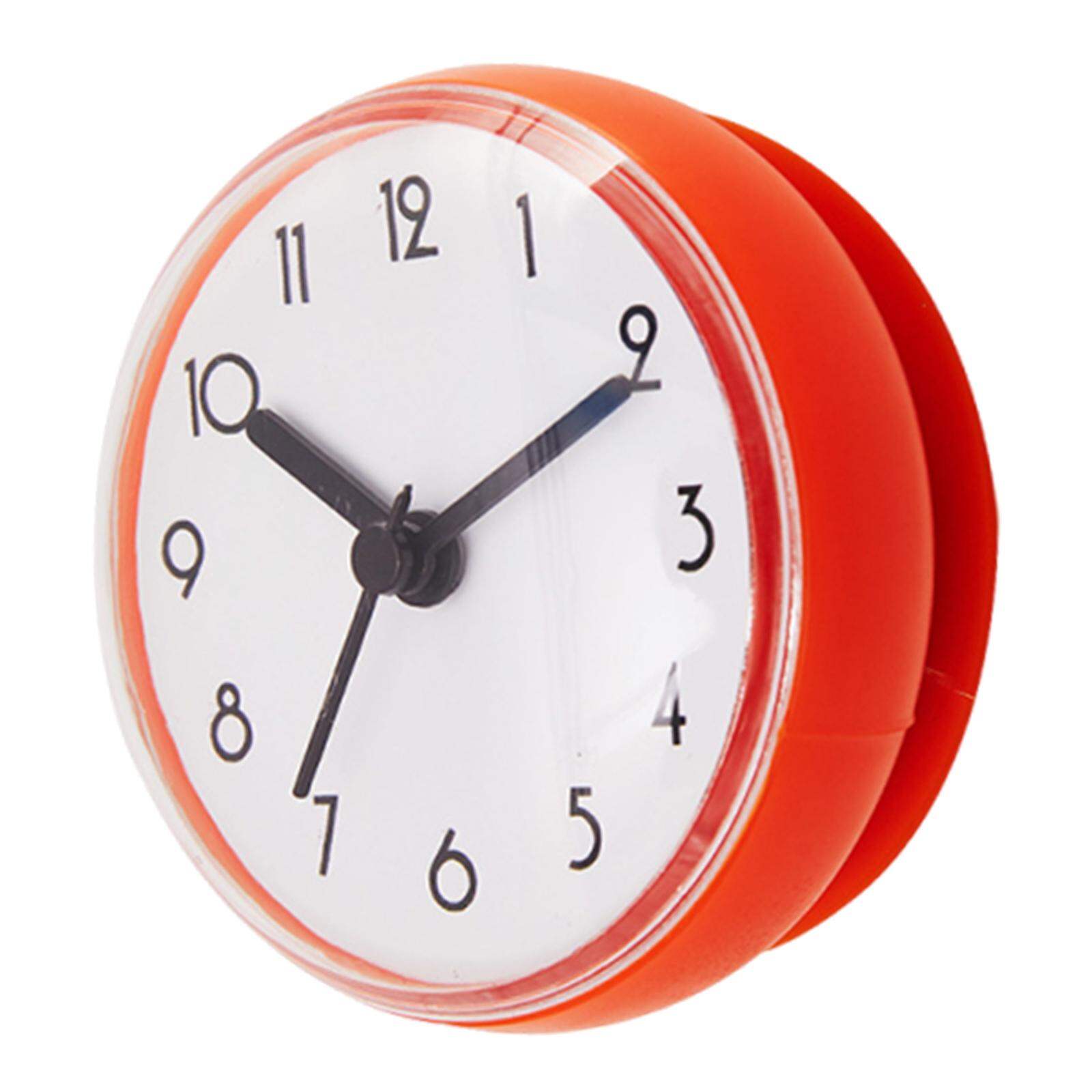 Bathroom Shower Clock Simple with Suction Cup Round Clock Waterproof for Pool SuppliesKitchen Refrigerator Desk Living Room
