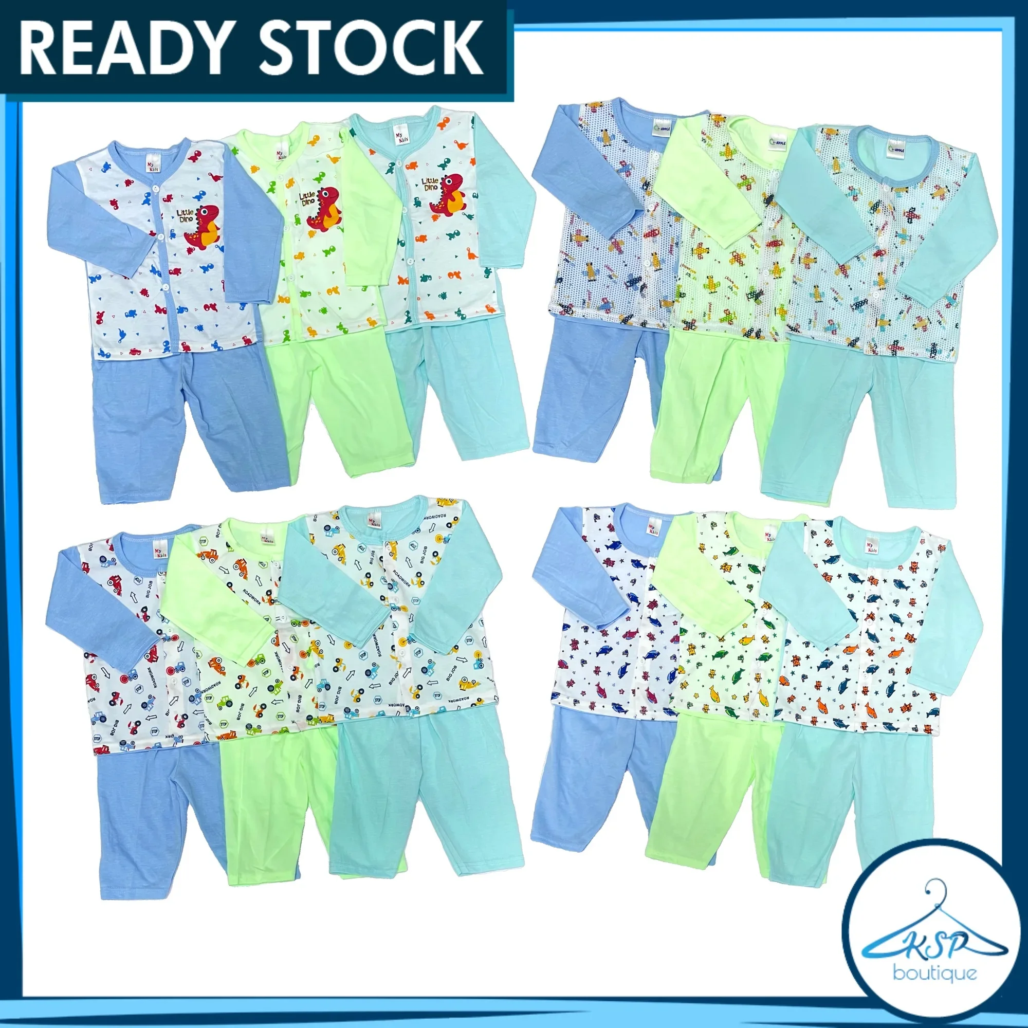 0 - 6 Month Baby Sleepwear | Newborn Baby Clothes | Baby Clothing | Baju Tidur Bayi | Baju Baby