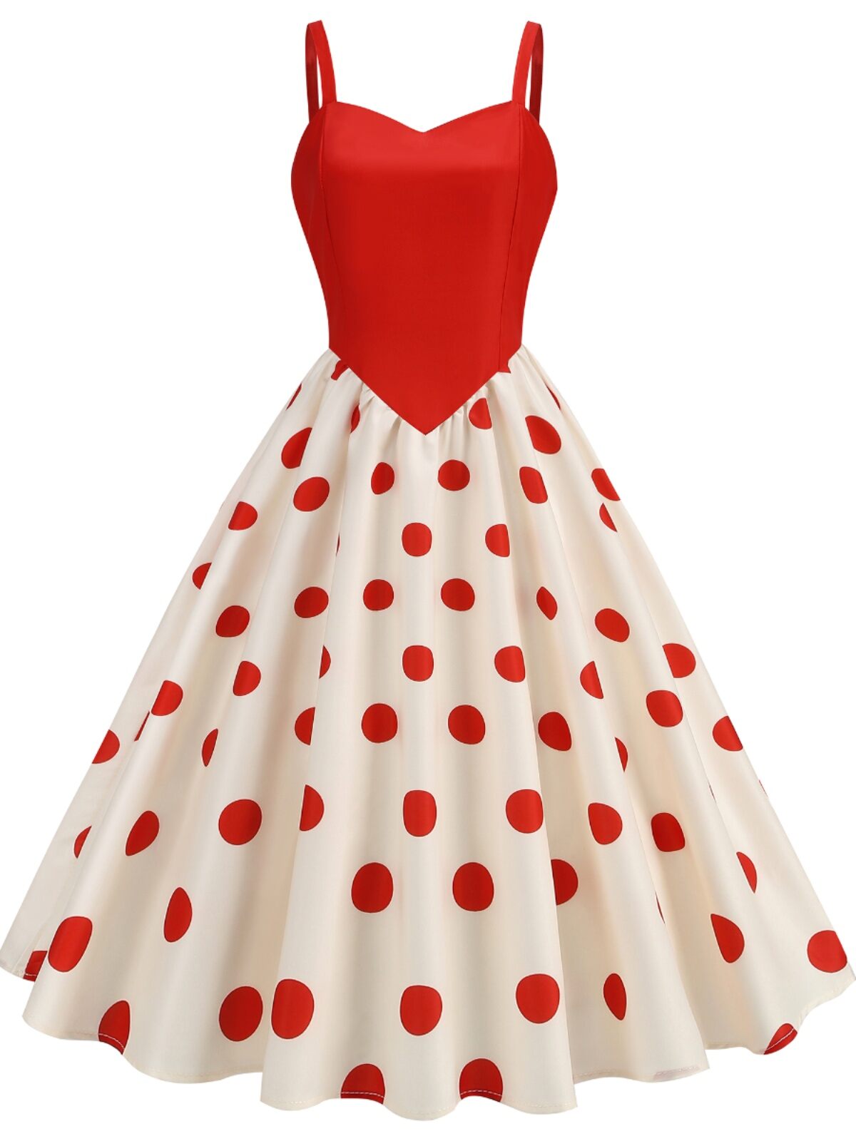 open lace back dress Dance the Disco Polka Dot Flare Midi Dress at Whitesoot main image 0