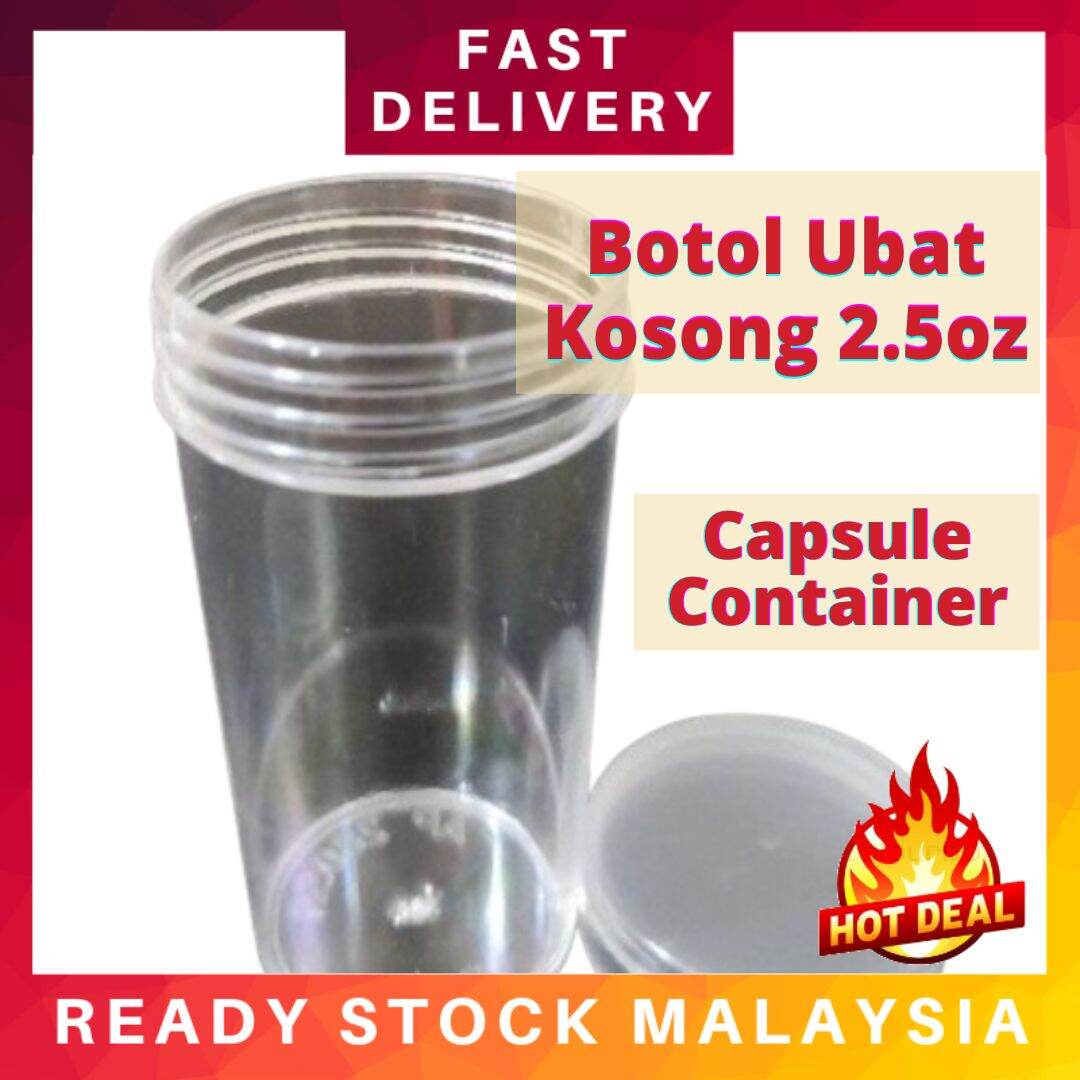 5pcs Botol Kapsul Kosong Botol Ubat Kosong Botol Kapsul Kecil Travel Mini Bottle Kosong Botol Sample Empty Bottle 2.5oz