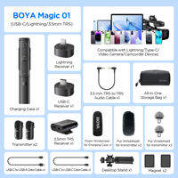 BOYA Magic  ไมค์ไร้สาย 4 รูปแบบการรับเสียง AI ตัดเสียงรบกวน ปรับเปลี่ยนได้ ขนาดเล็ก